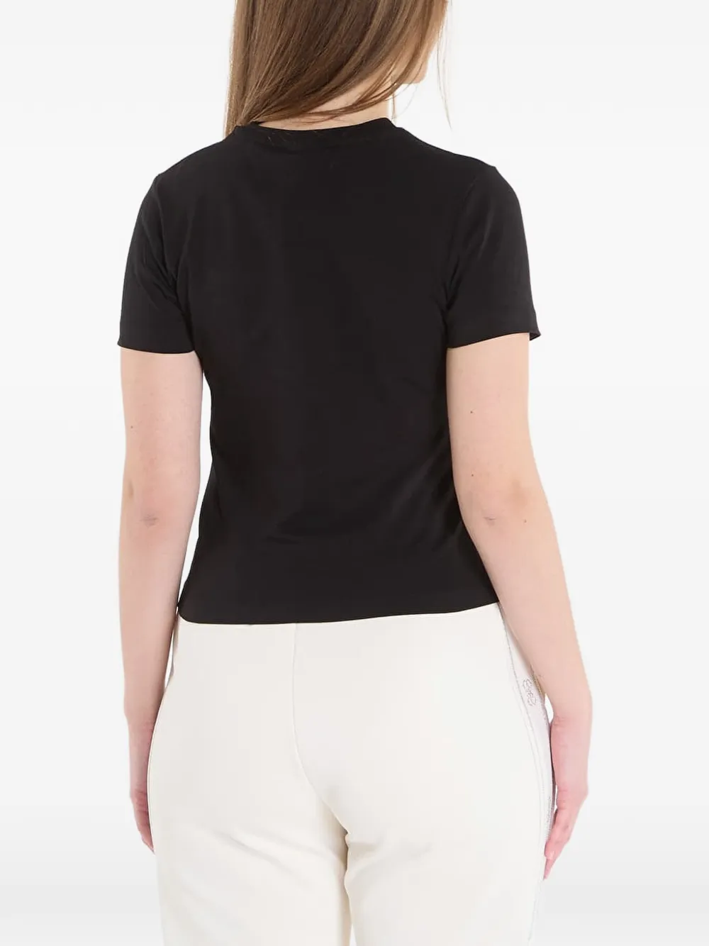 GUESS USA eco black octavia rhinestone active T-shirt Zwart