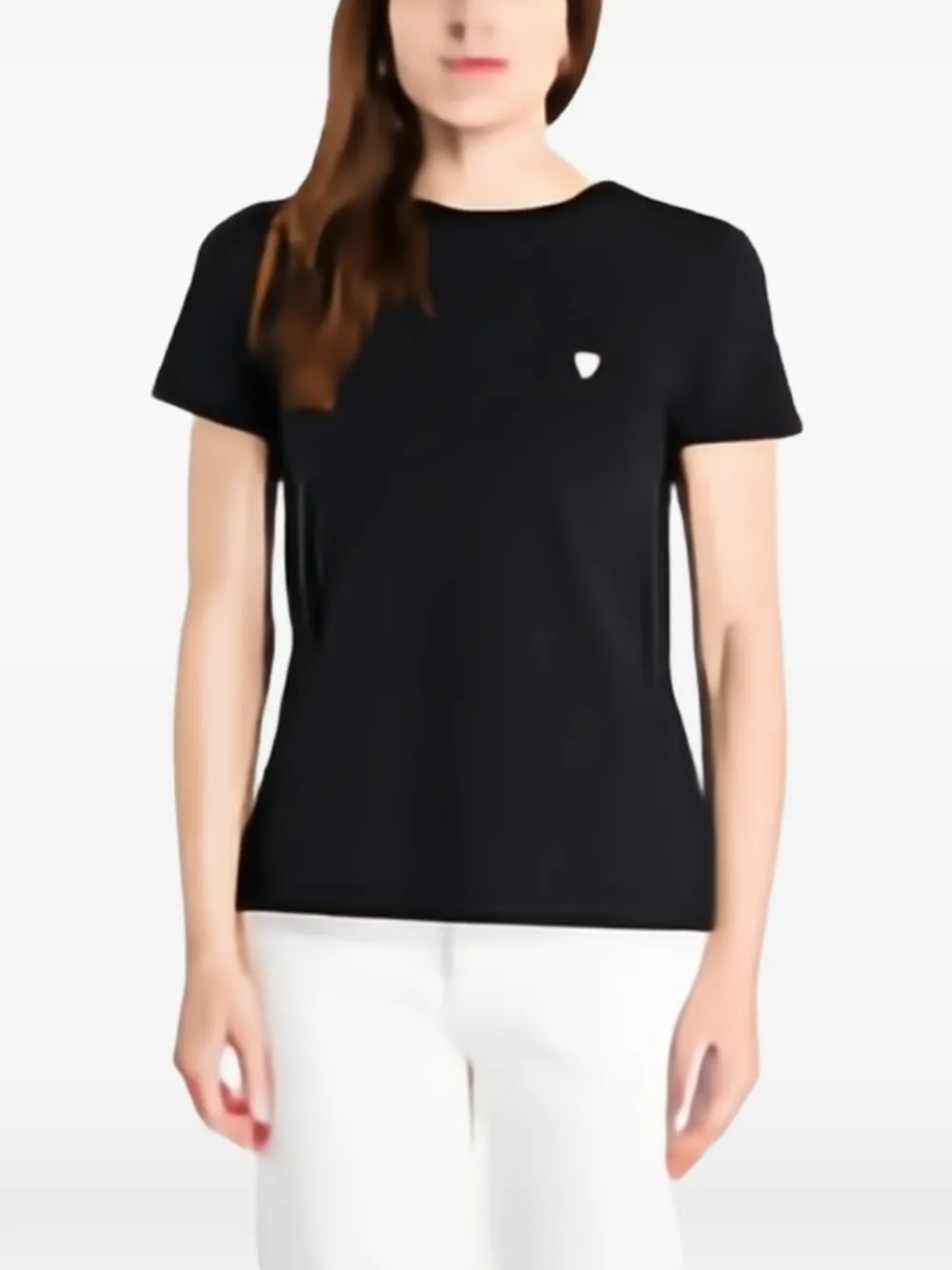 GUESS USA logo-plaque T-shirt Zwart