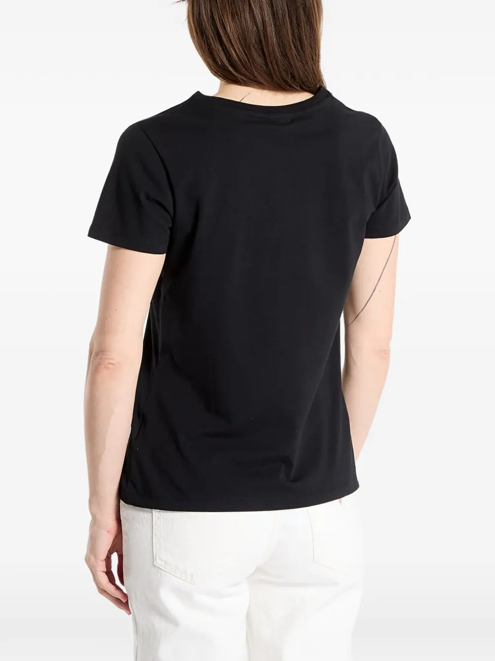 GUESS USA logo-plaque T-shirt Zwart