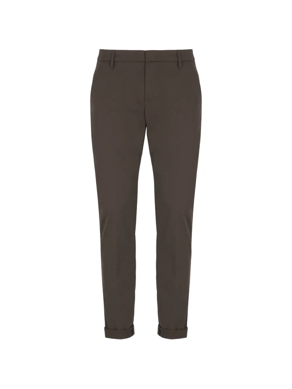 DONDUP logo-plaque turn-up trousers Bruin