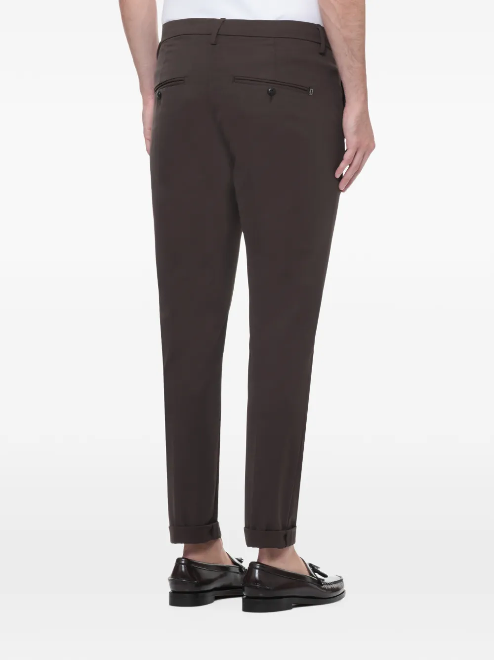 DONDUP logo-plaque turn-up trousers Bruin