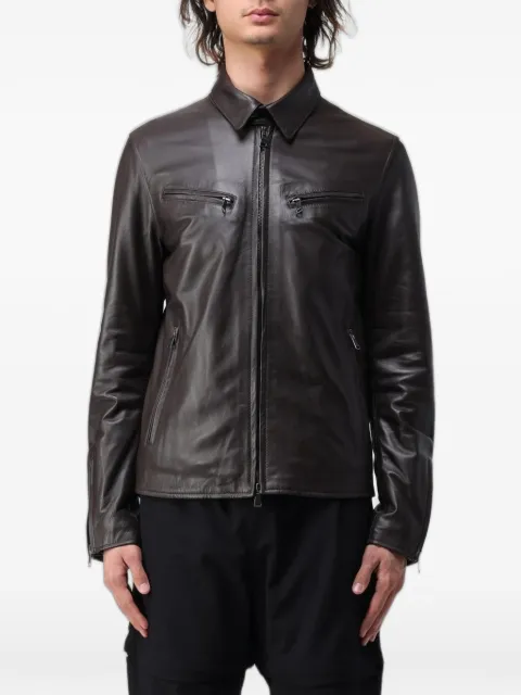  XC zip-up leather jacket