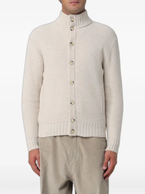  XC basket-weave high-neck cardigan