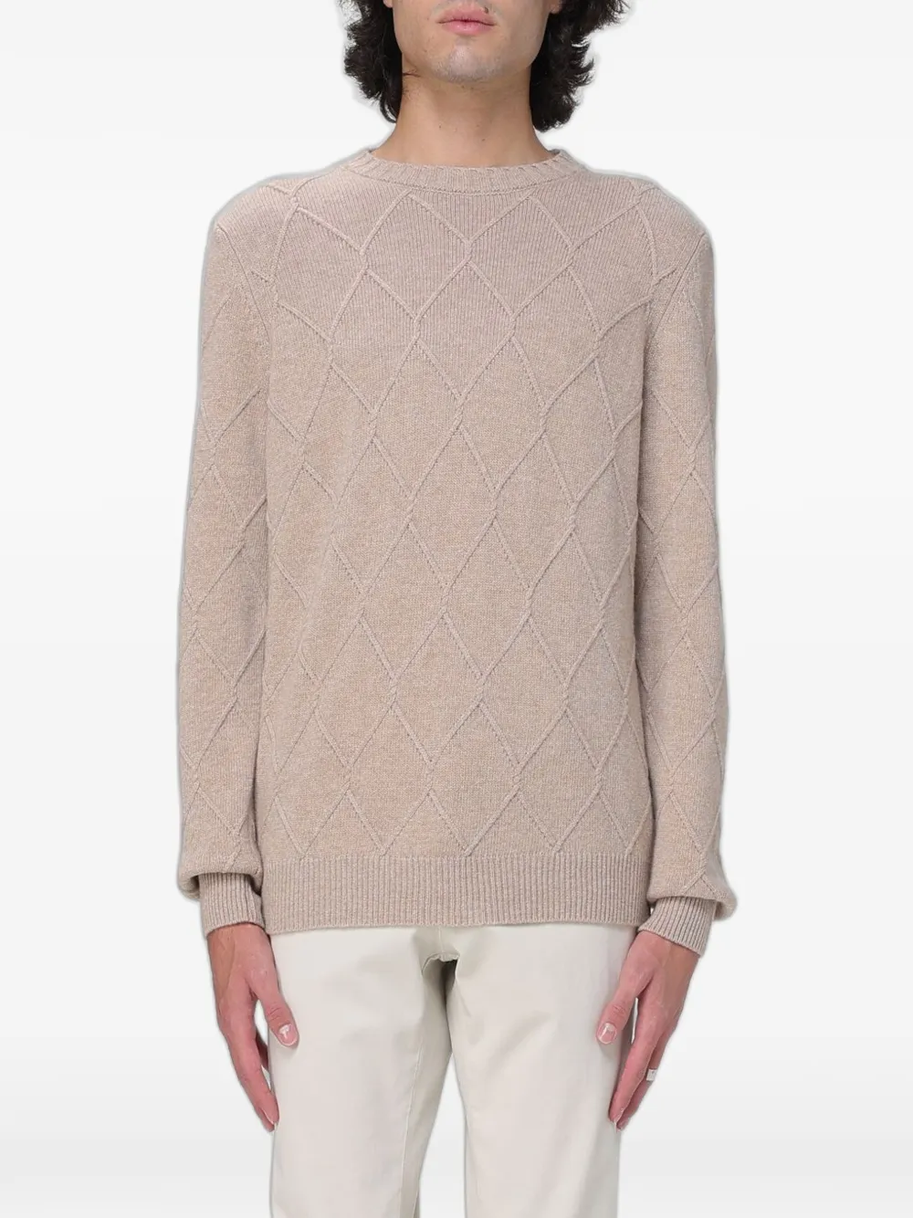 XC diamond-knit sweater - Nude