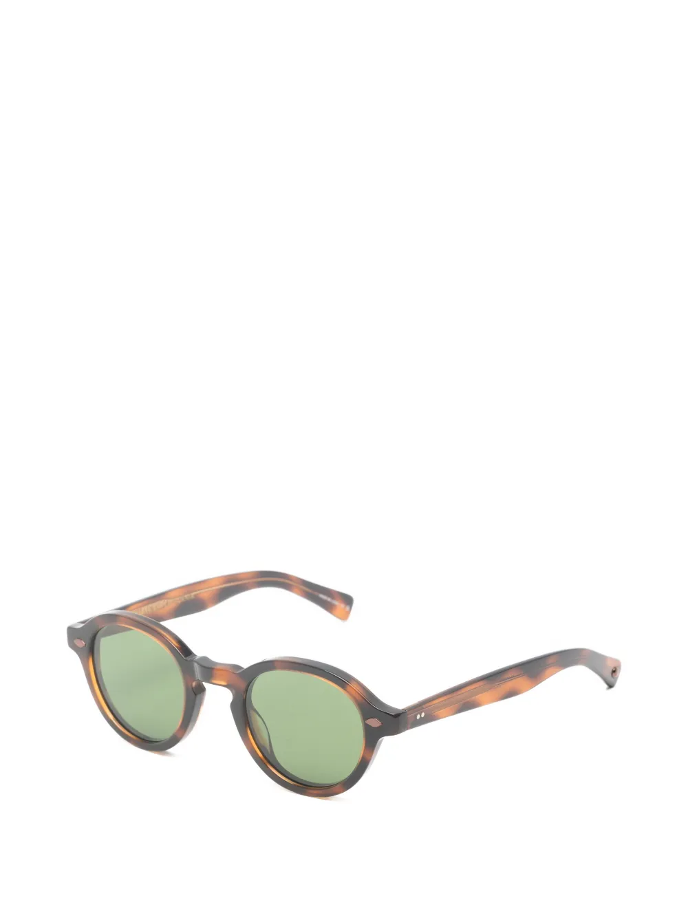 Garrett Leight Flipper zonnebril met rond montuur Bruin