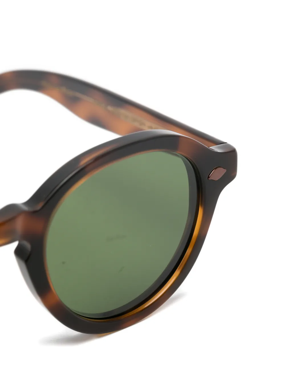 Garrett Leight Flipper zonnebril met rond montuur Bruin