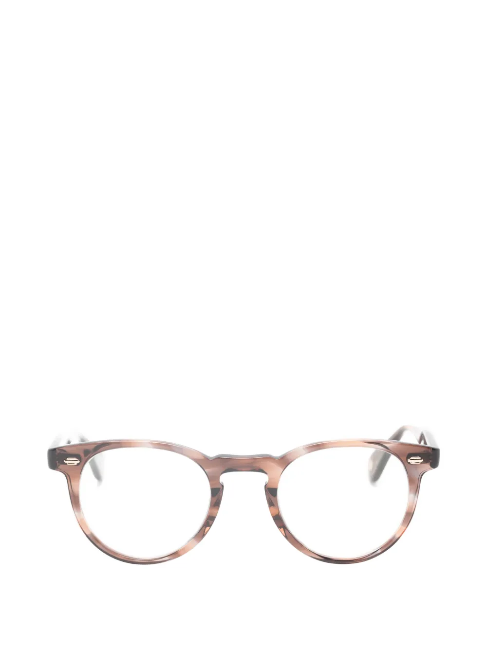 Garrett Leight Hercules bril met rond montuur Bruin
