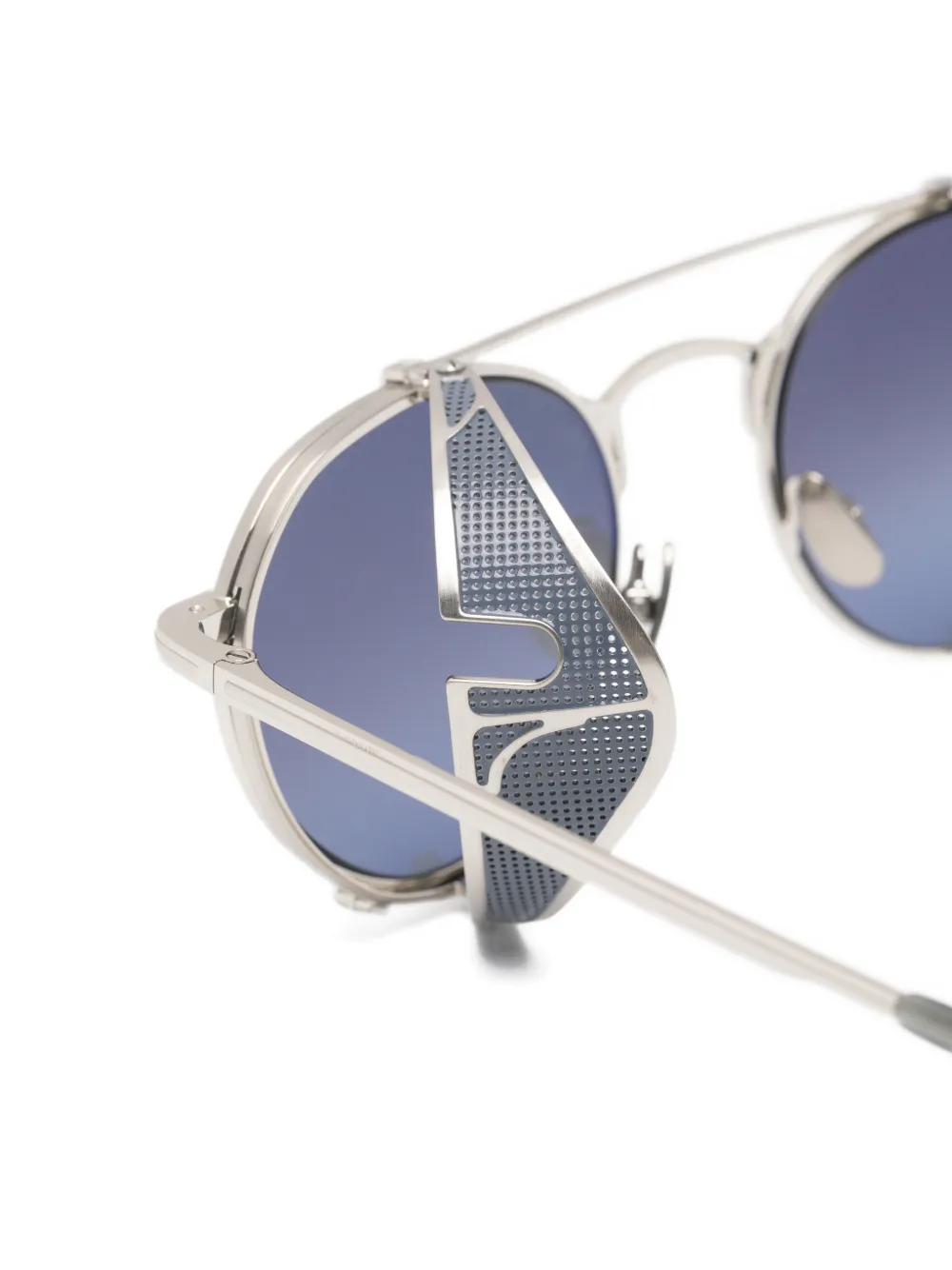 Garrett Leight OCampo clip-on zonnebril met rond montuur Zilver