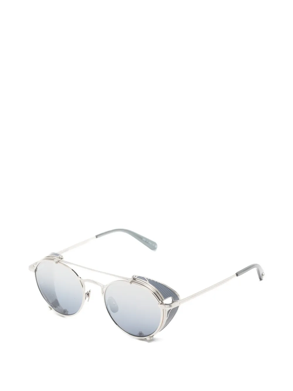 Garrett Leight OCampo clip-on zonnebril met rond montuur Zilver