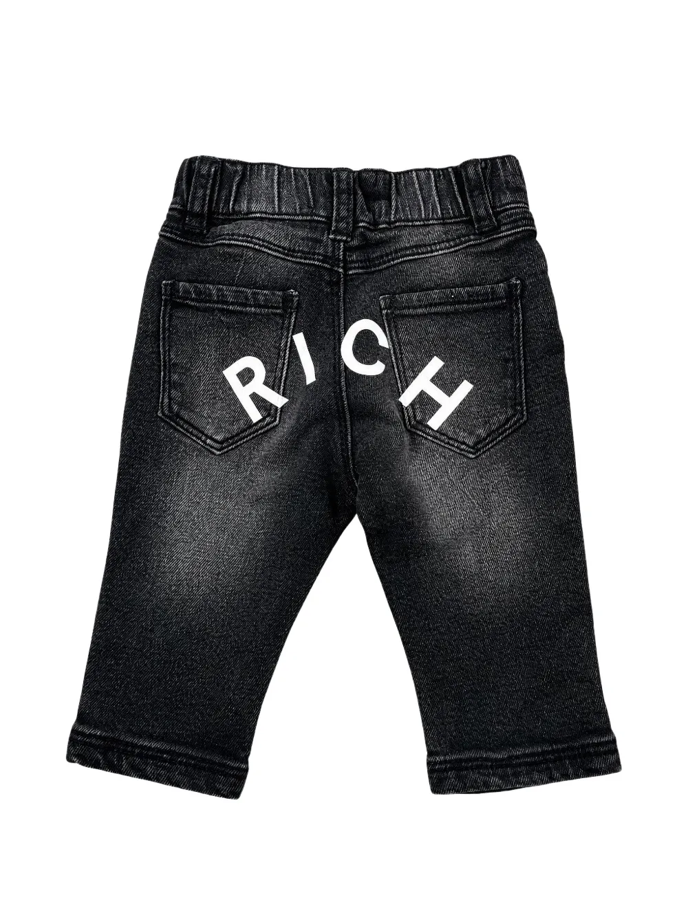 John Richmond Junior faded logo-print jeans Zwart