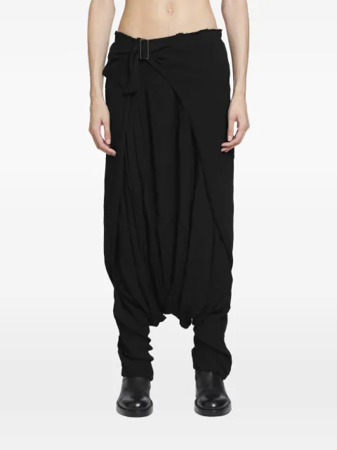 Marc Le Bihan wrap-front dropped-crotch trousers