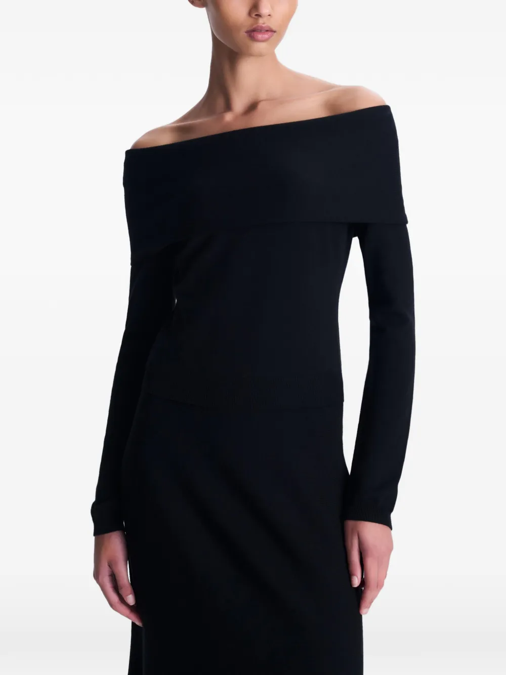 SIMKHAI Delphia off-shoulder sweater Zwart