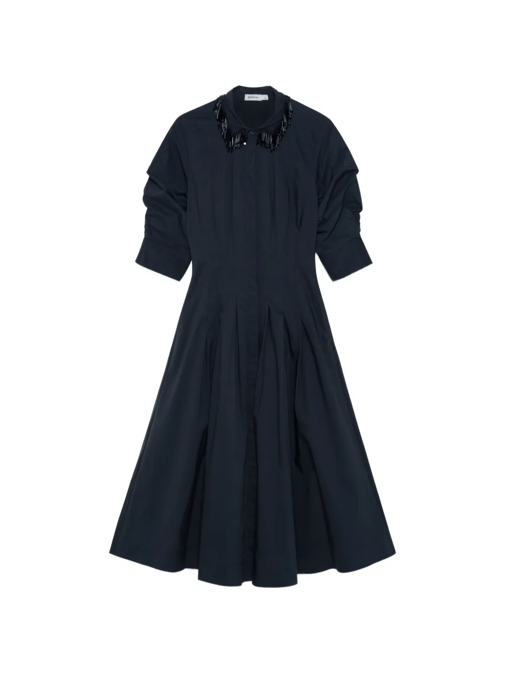SIMKHAI Signature Jazz pintuck-waist midi dress Zwart
