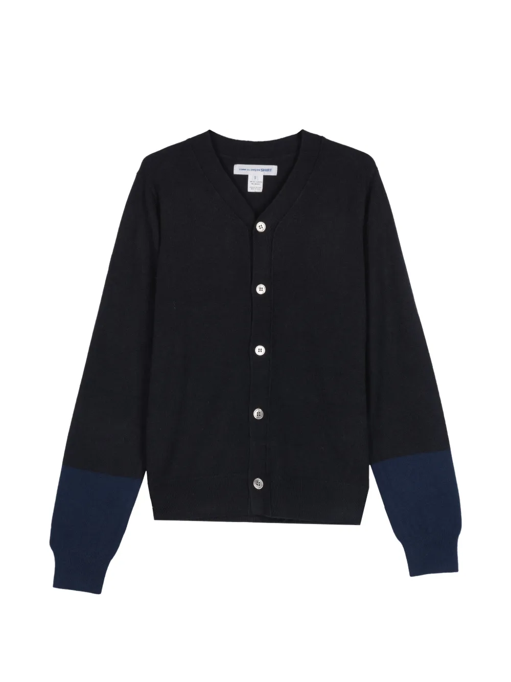Comme Des Garçons Shirt two-tone wool cardigan Zwart