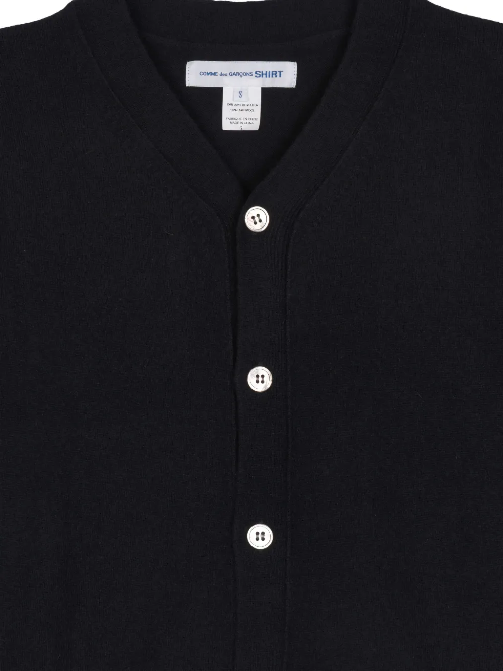 Comme Des Garçons Shirt two-tone wool cardigan Zwart