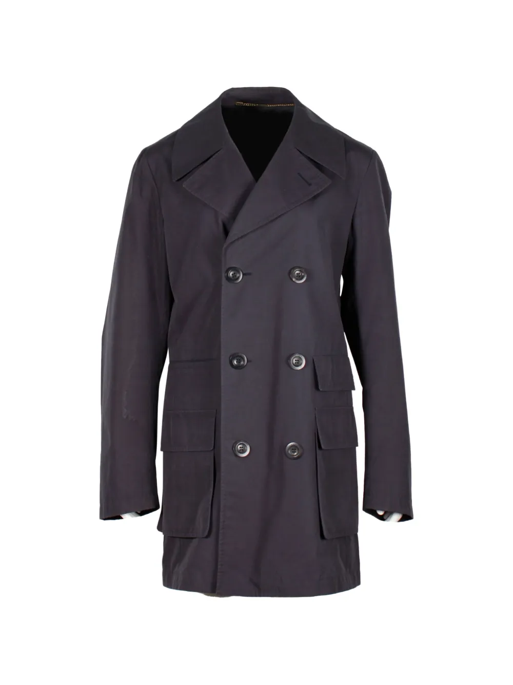Valentino Garavani Pre-Owned double-breasted flap-pocket coat - Blau