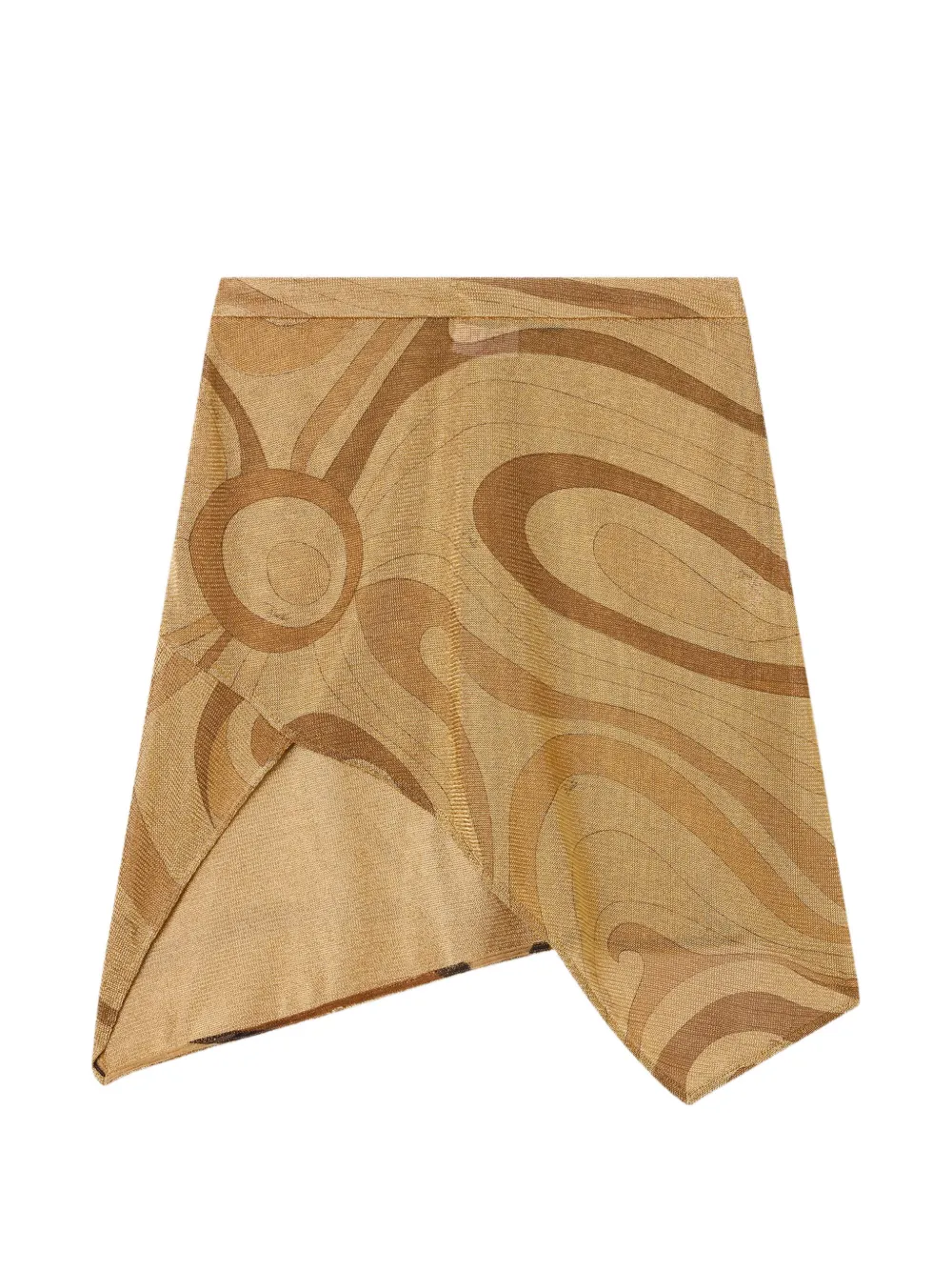 PUCCI Marmo-print voile gold skirt Goud