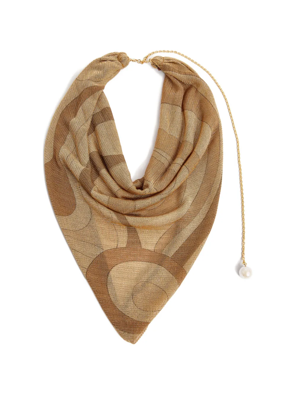 PUCCI Marmo-print voile gold scarf - Oro