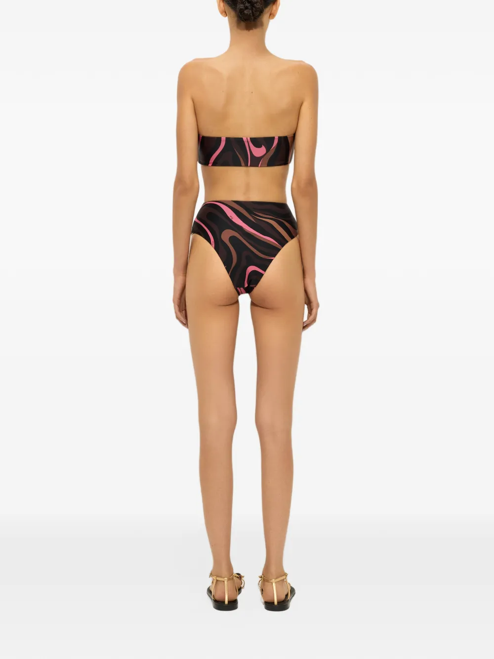 PUCCI Marmo print high-waisted bikini bottom Zwart