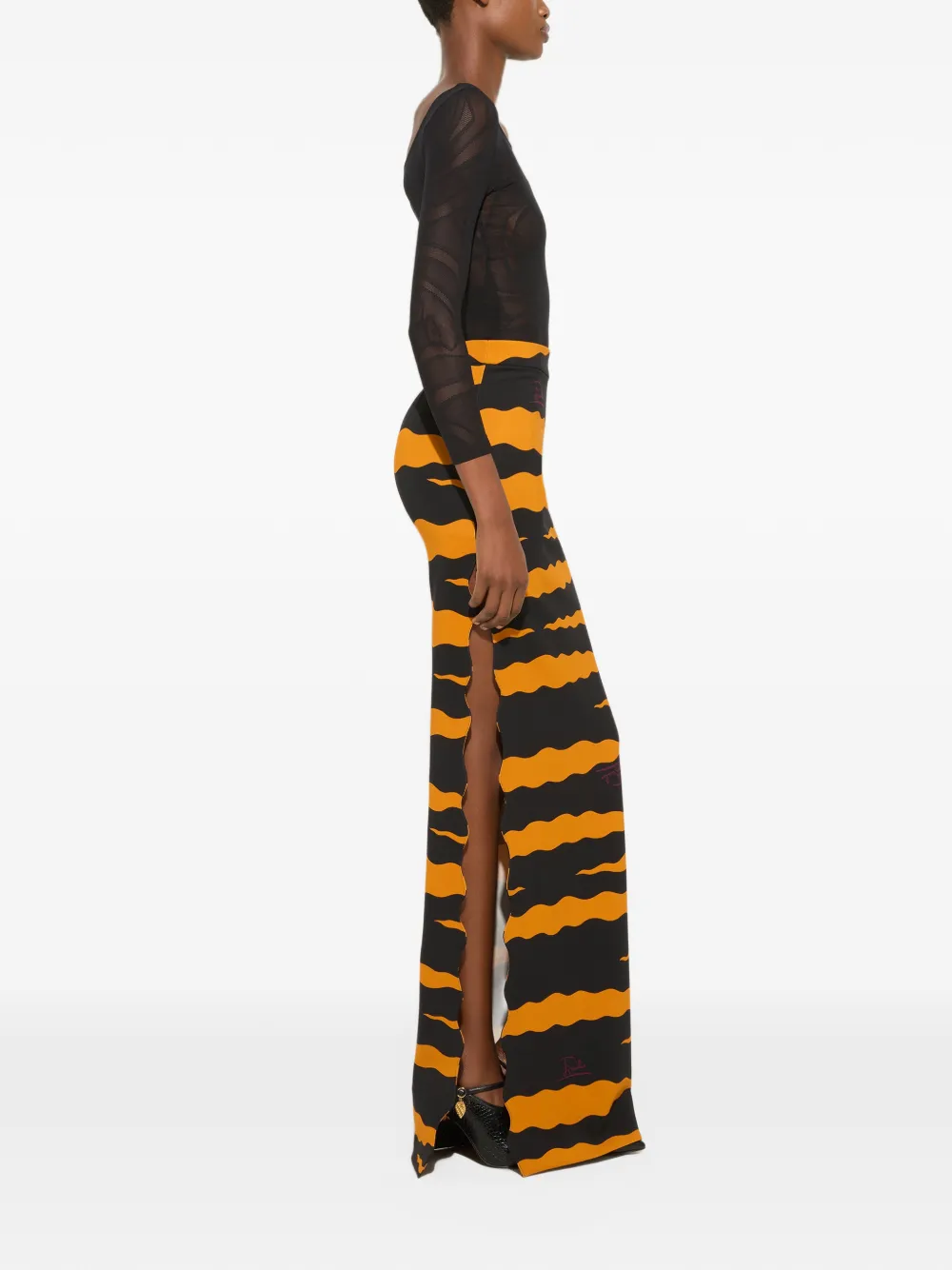 PUCCI Fiamme-print jersey skirt Zwart