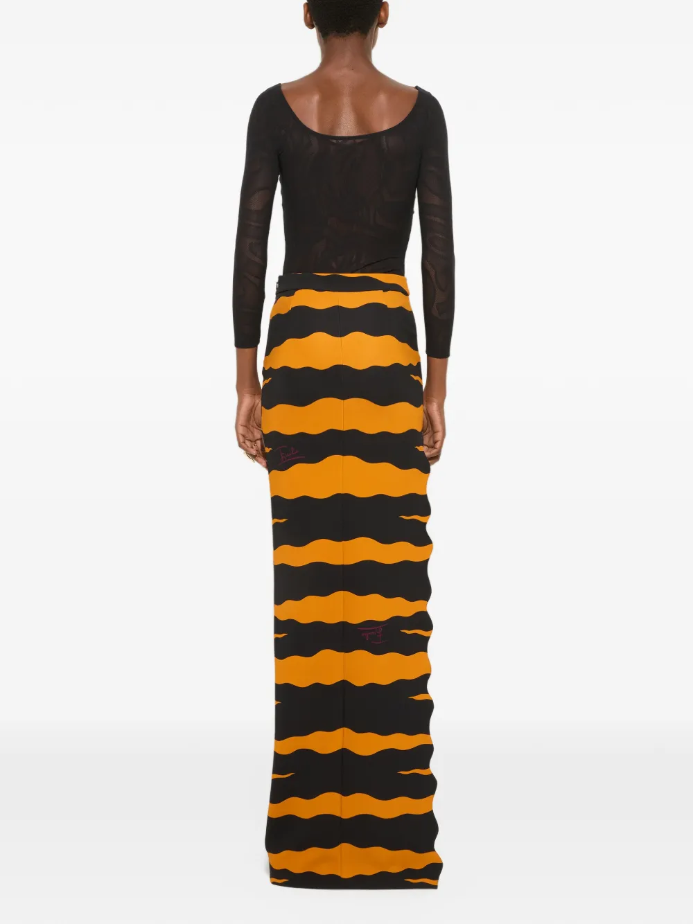 PUCCI Fiamme-print jersey skirt Zwart