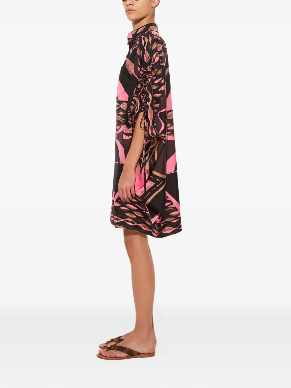 PUCCI Dune-print silk kaftan Bruin