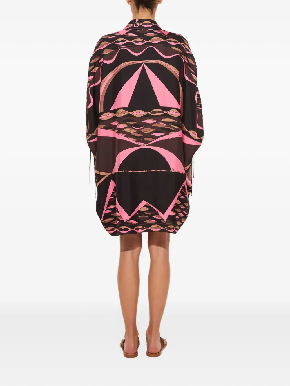 PUCCI Dune-print silk kaftan Bruin