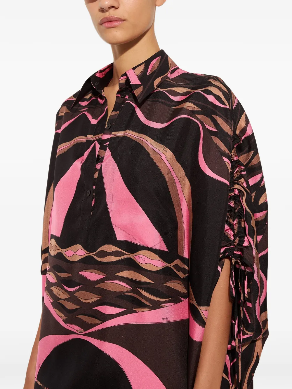PUCCI Dune-print silk kaftan Bruin