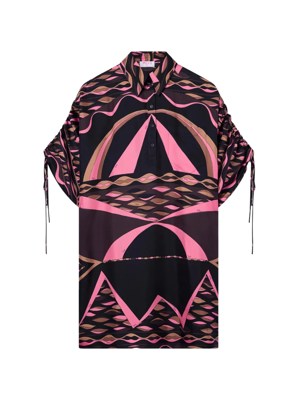 PUCCI Dune-print silk kaftan Bruin