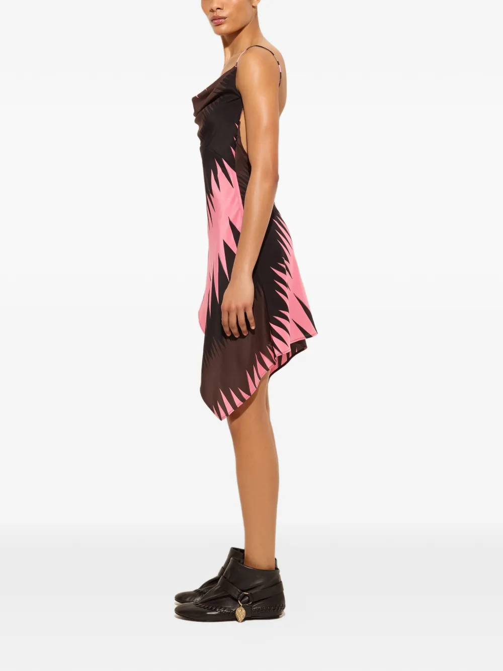 PUCCI Drago-print crêpe de chine foulard dress Bruin