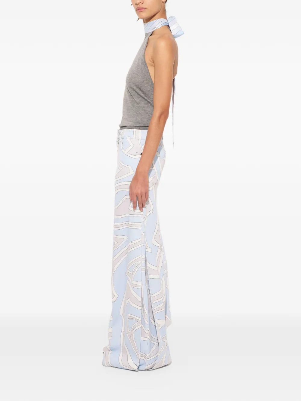 PUCCI wool top with scarf detail Grijs