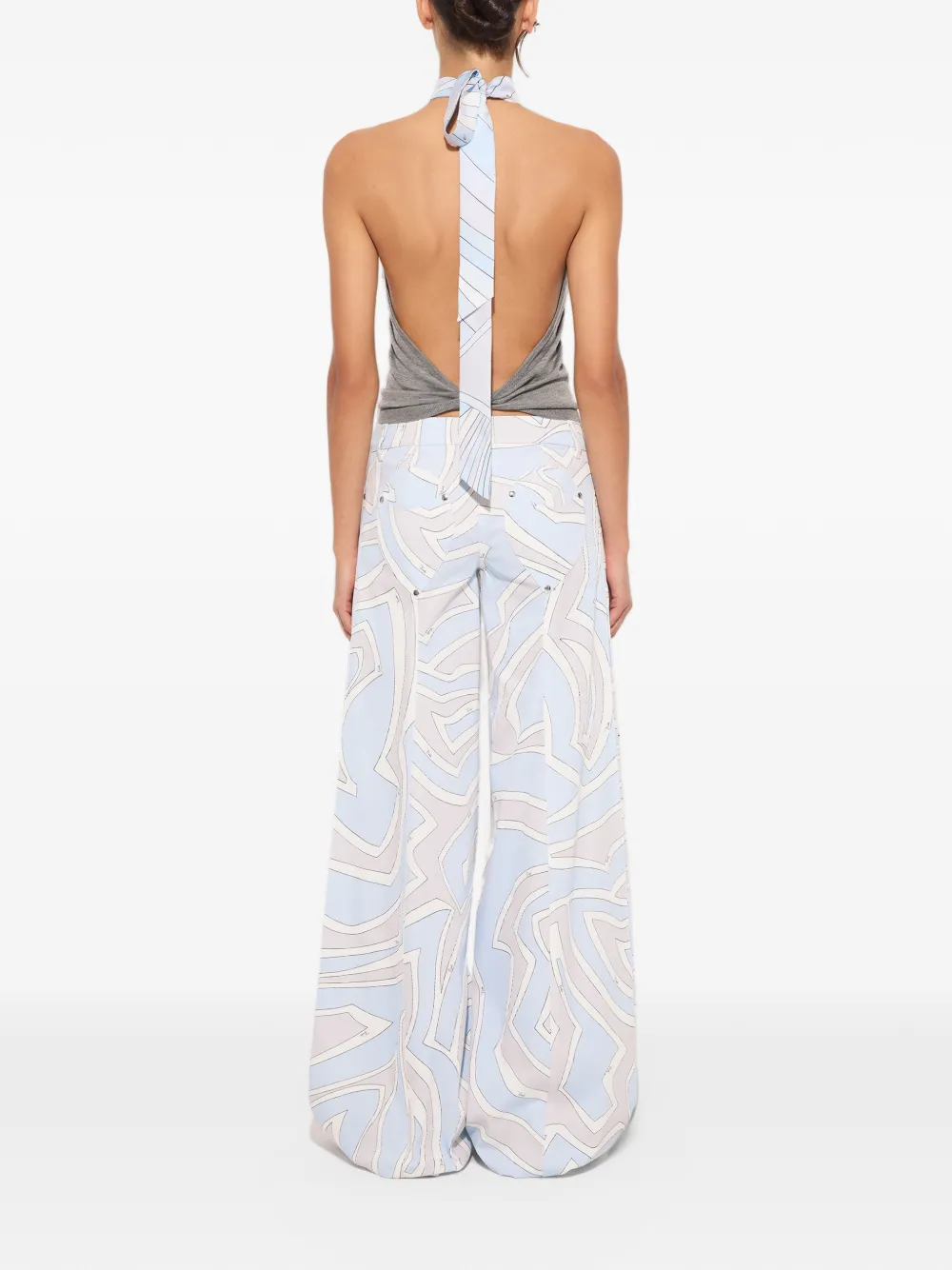PUCCI wool top with scarf detail Grijs