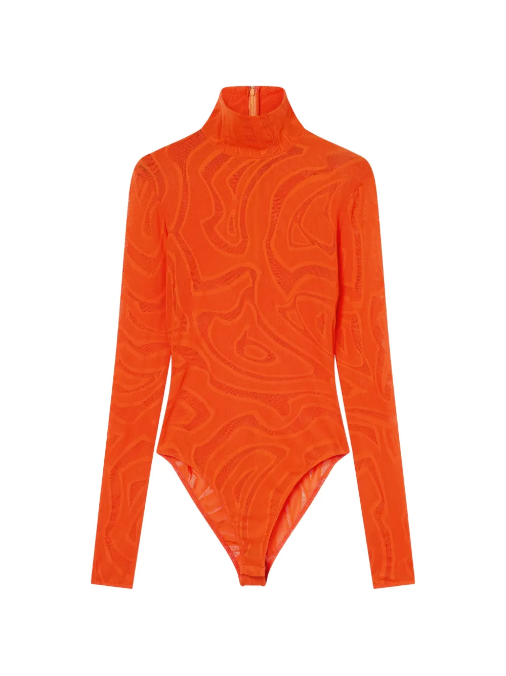 PUCCI high-neck jacquard tulle bodysuit Oranje