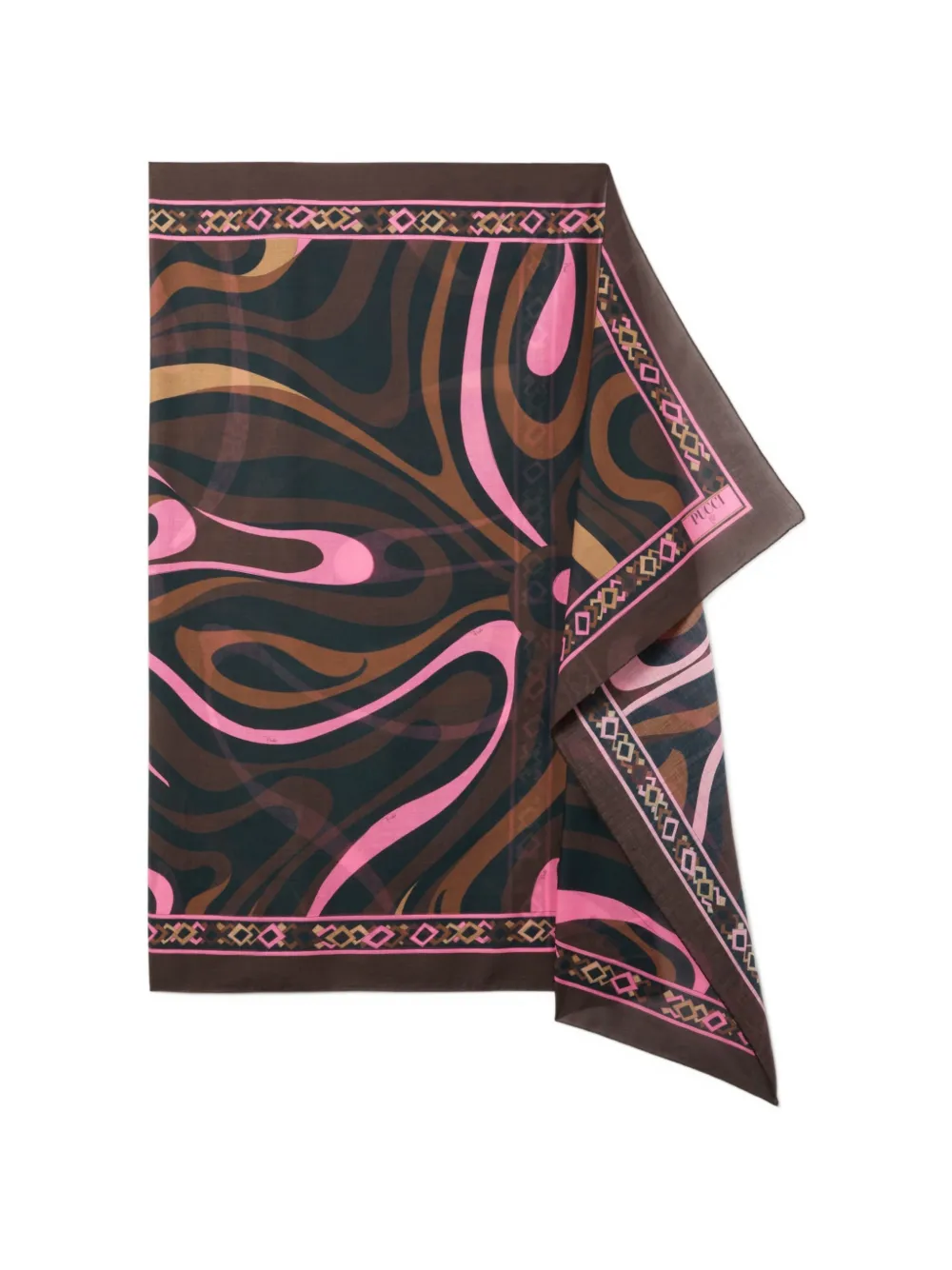 PUCCI Marmo-print cotton sarong - Braun