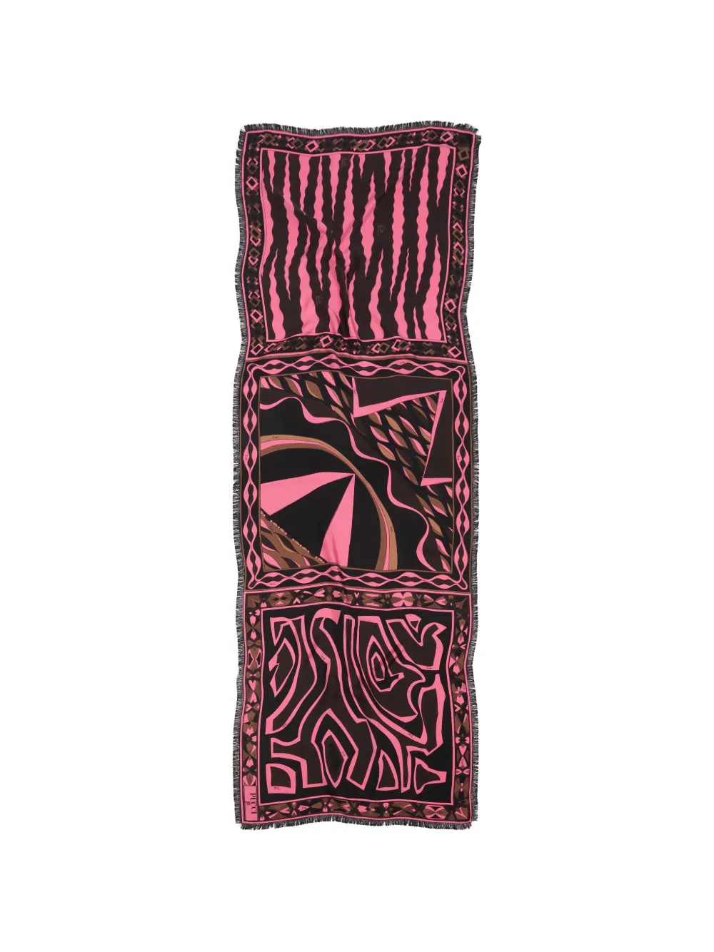 PUCCI Iride-print frayed scarf - Nero