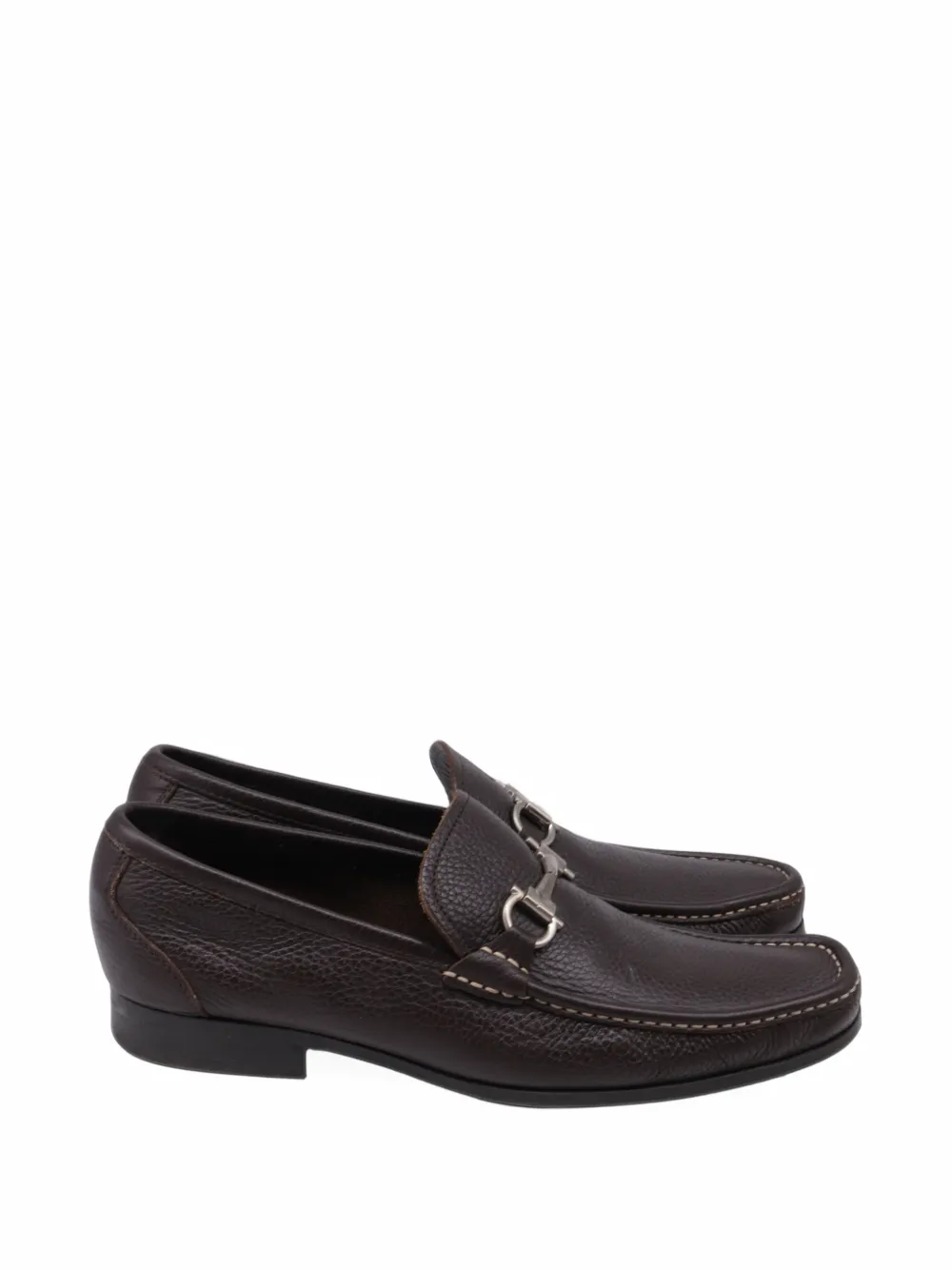 Ferragamo Pre-Owned Gancini bit loafers - Marrone