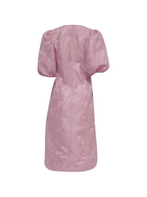 GANNI robe en jacquard à manches bouffantes