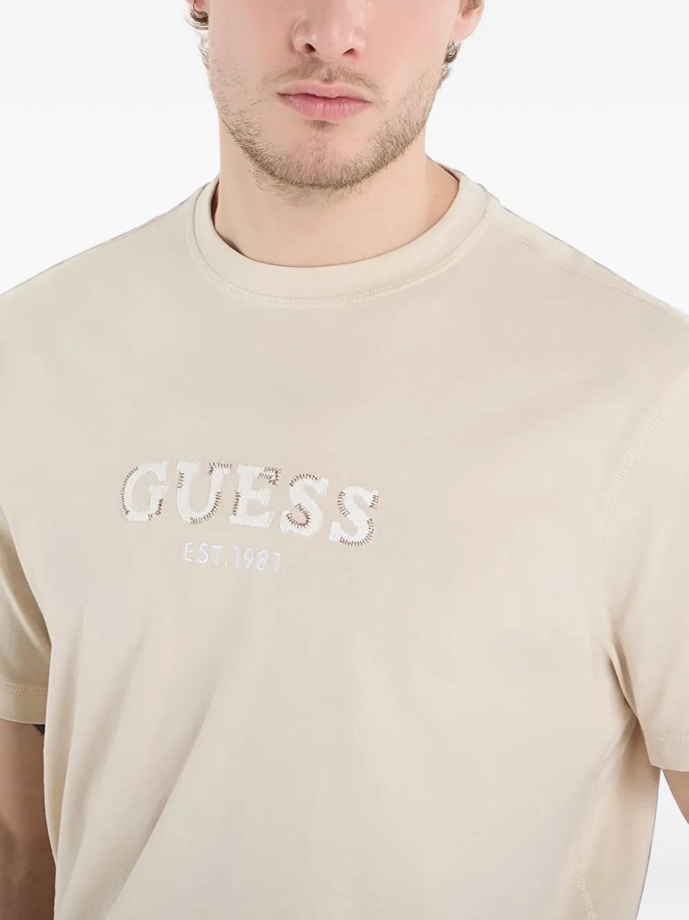 GUESS USA logo T-shirt Beige