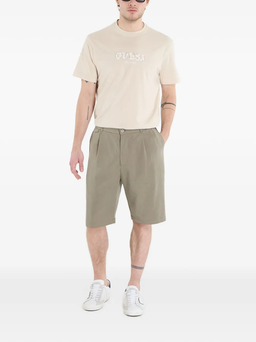 GUESS USA logo T-shirt Beige