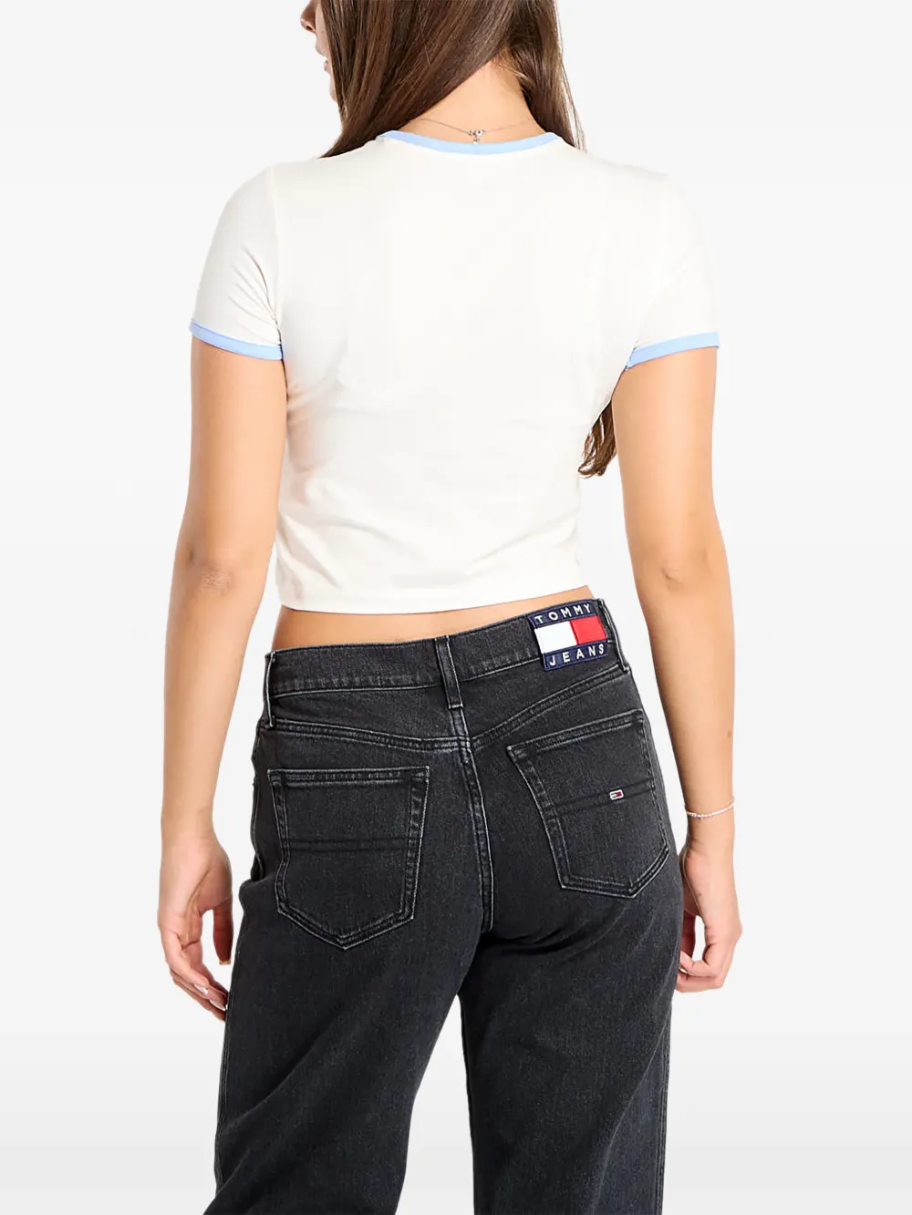GUESS JEANS T-shirt met logoprint Wit