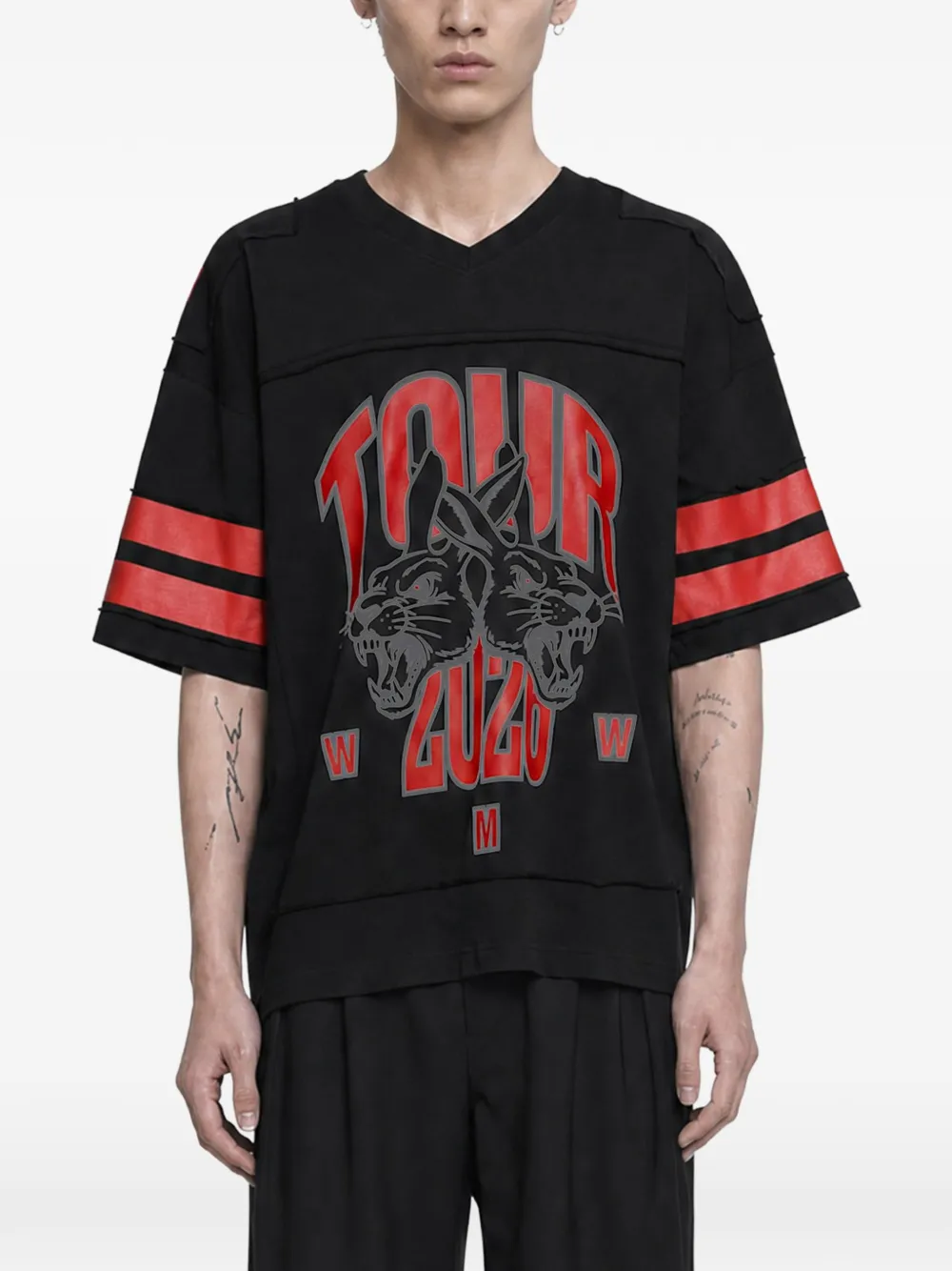 Who's Who x Antonioli Tour College graphic-print T-shirt - Schwarz