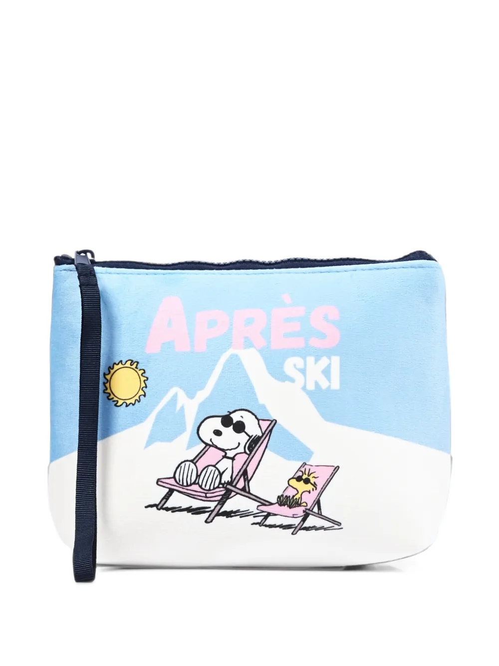 MC2 Saint Barth Kids x Peanuts Aline Après Ski Snoopy and Woodstock printed clutch bag Blauw