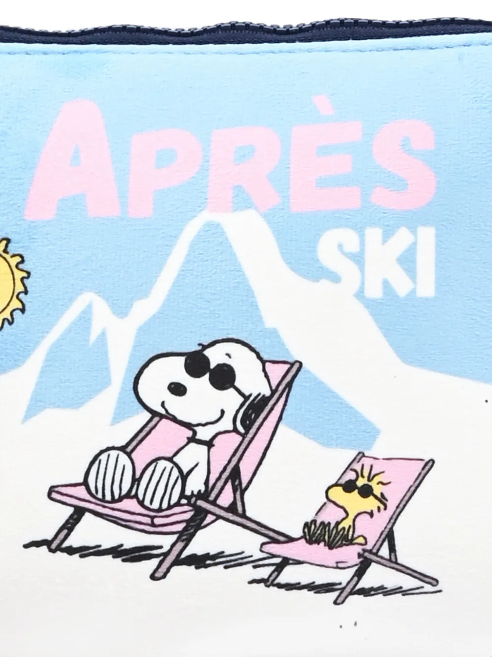 MC2 Saint Barth Kids x Peanuts Aline Après Ski Snoopy and Woodstock printed clutch bag Blauw
