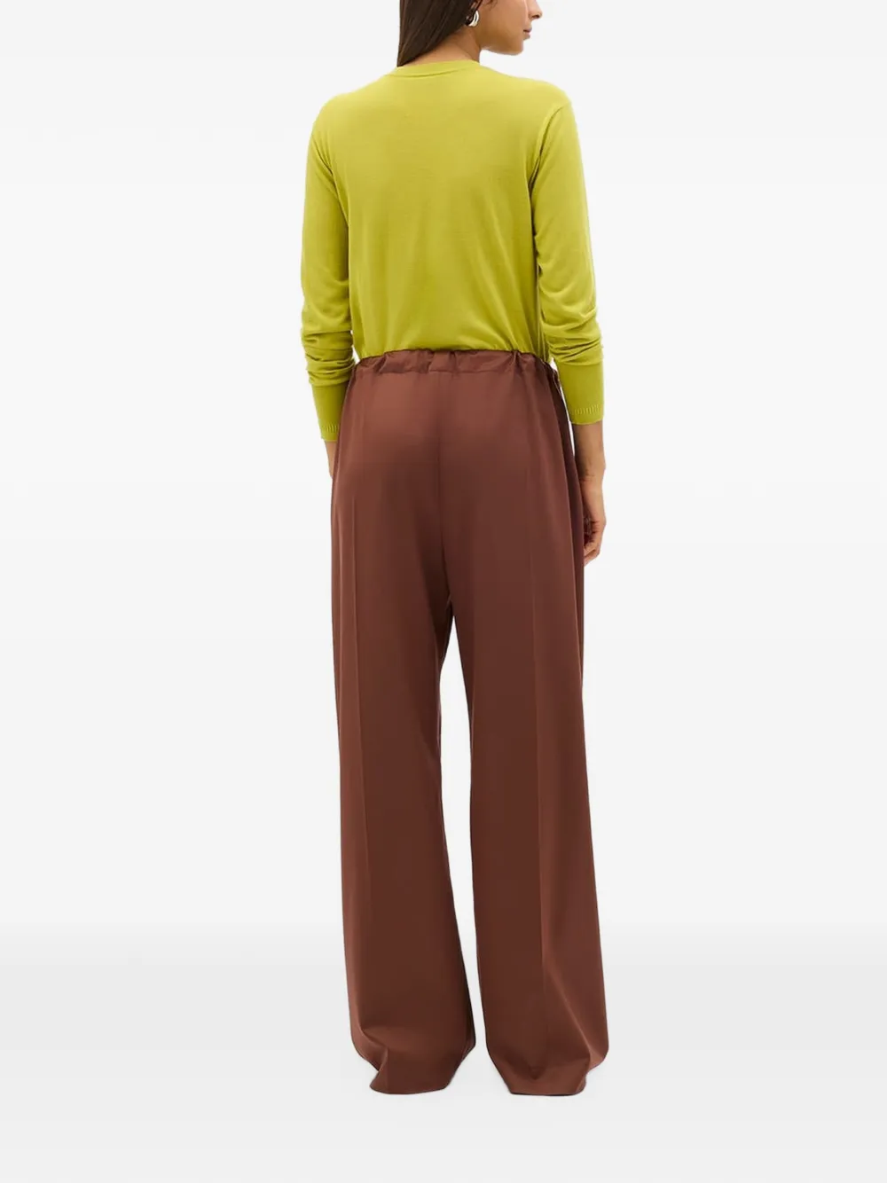 Another Tomorrow pleated drawstring trousers Bruin