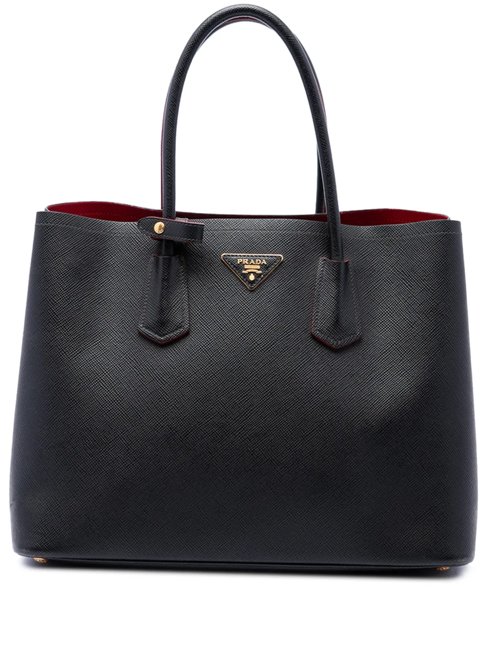 Prada Pre-Owned 2013-2026 Medium Saffiano Cuir Double Handle satchel - Nero