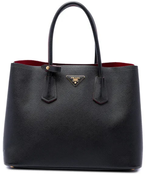 Prada Pre-Owned bolsa satchel mediana de piel saffiano Cuir con doble asa 2013-2026