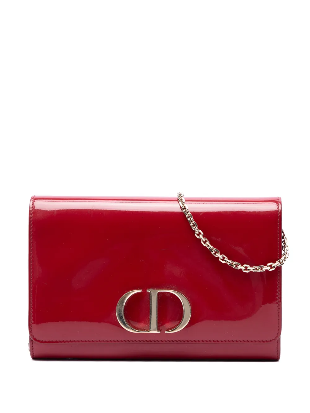 Christian Dior Pre-Owned 2019 Patent 30 Montaigne Wallet on Chain crossbody bag - Rot
