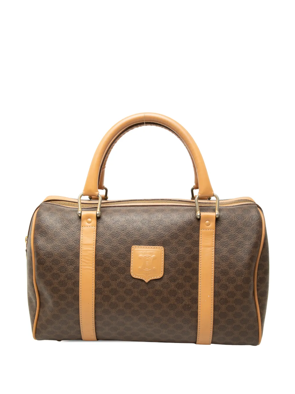 Celine Pre-Owned 2013 Macadam Coated Canvas boston bag - Brown