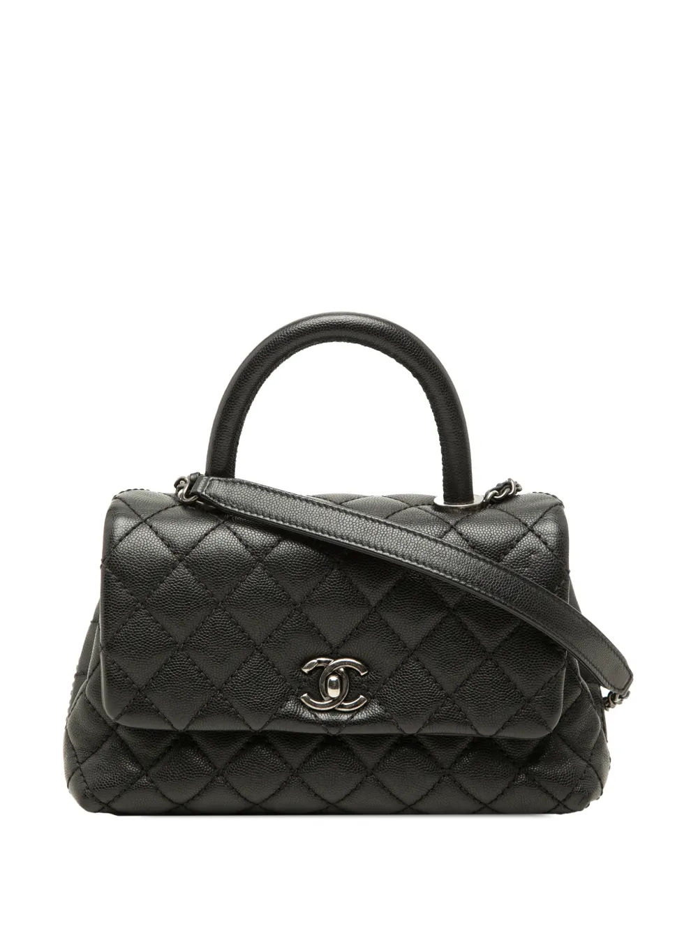 CHANEL Pre-Owned 2016-2017 Mini Quilted Caviar Coco Top Handle Bag satchel - Nero