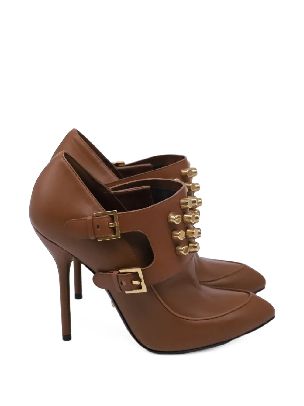 Gucci Pre-Owned Charlotte studded ankle boots - Braun